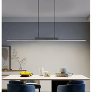 Modern LED Chandelier Featuring Minimalist Linear Panel Design 80/100cm Textured Pendant Light For Dining Rooms Bedrooms  Studie