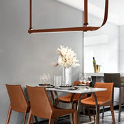 Modern LED Leather Chandelier Minimalist long chandelier For Living Room Kitchen Island Decor Dining Table Hanging Lamp fixtures