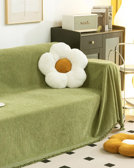 Home Sofa Cover With Tassel Living Room Sofas Blanket Cover Sofa Cover Seat 3 Seater Sofa Blanket Cover Beige