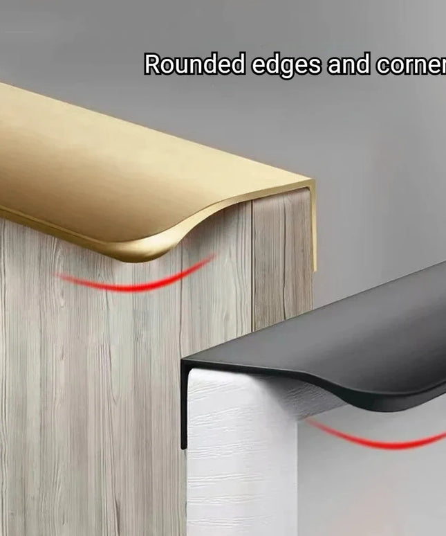 Hidden Handles for Furniture Kitchen Cabinet Handles Minimalist Wardrobe Cupboard Drawer Knobs Aluminum Alloy Furniture Handles