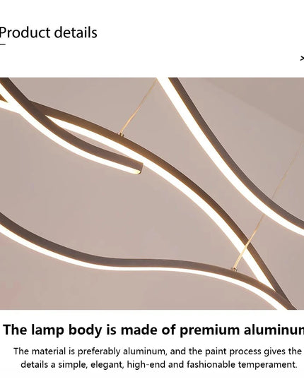 Modern Minimalist Led Chandelier Creative Personality Dining Room Bar Pendant Light Lighting Kitchen Hanging Lamp Lustre Fixture