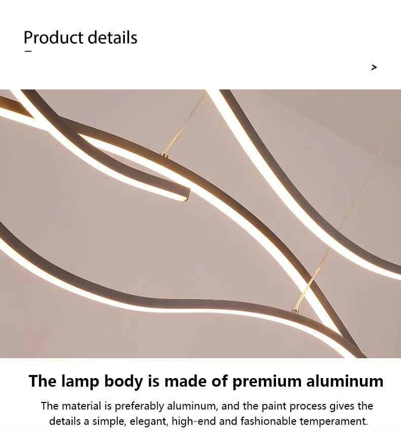 Modern Minimalist Led Chandelier Creative Personality Dining Room Bar Pendant Light Lighting Kitchen Hanging Lamp Lustre Fixture