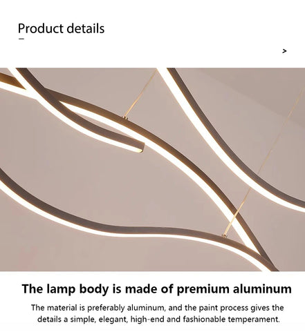 Modern Minimalist Led Chandelier Creative Personality Dining Room Bar Pendant Light Lighting Kitchen Hanging Lamp Lustre Fixture