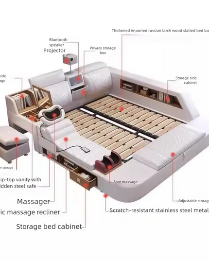 Comforter Mattresses Double Bed Luxury Organizer Bedframe Headboards Double Bed Bedroom Smart Camas De Dormitorio Furniture Home