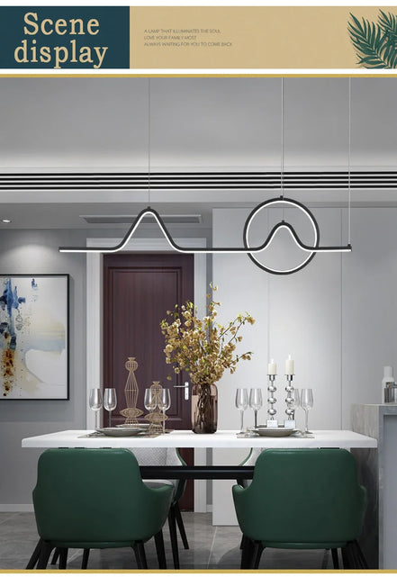 Modern LED Ceiling Chandelier Dining Table Indoor Lighting Chandeliers Kitchen Pendant Light Living Room Decoration Hanging Lamp