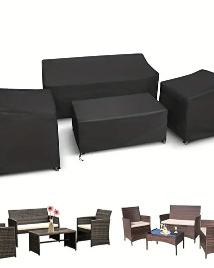 4pcs/Set Patio Furniture Covers, Heavy Duty Waterproof Outdoor Furniture Covers, Rattan Outdoor Furniture Windproof