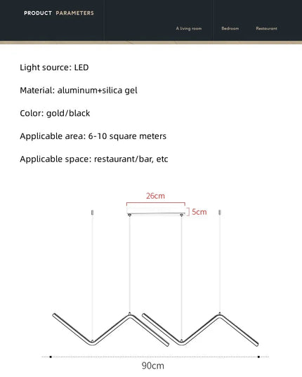 Modern LED irregular long chandelier adjustable chandelier dining room bedroom kitchen home decoration lighting