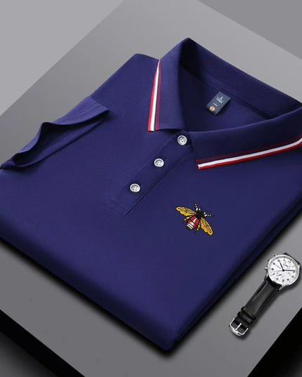 New Embroidered Short Sleeved Polo Shirt for Summer, Comfortable, Cool, Breathable Golf Business Casual Top T-shirt