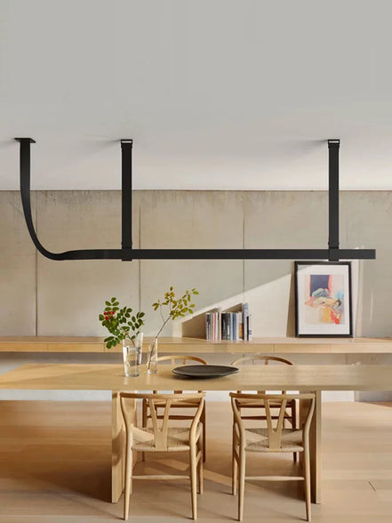 Modern LED Leather Chandelier Minimalist long chandelier For Living Room Kitchen Island Decor Dining Table Hanging Lamp fixtures