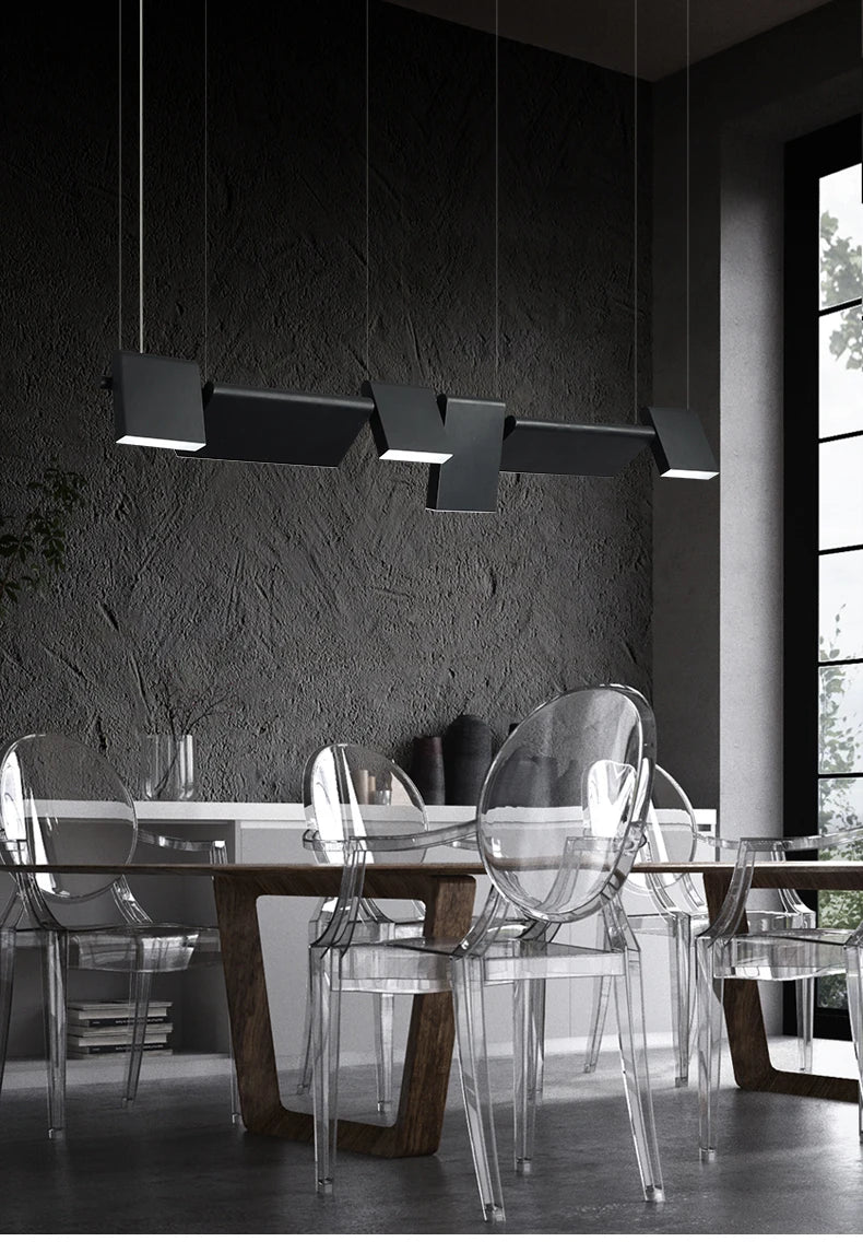 Modern danish Chandelier Design Rotatable Black Led minimalist light Dining Room Decor Led Lamp Bar Loft coffee tables lights