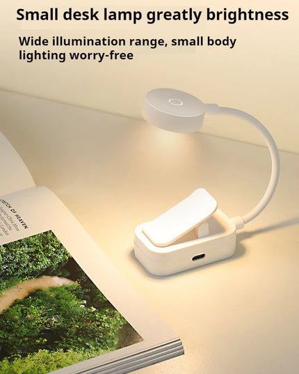 Rechargeable Portable LED Table Lamp Book Lights Adjustable Eye Protection Night Light Mini 360°Clip-On Reading Battery Desk Lam