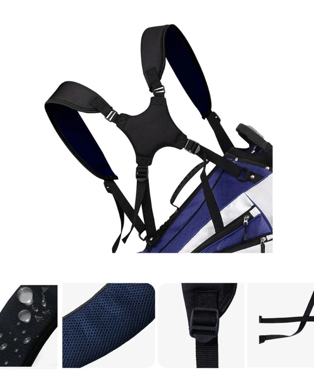 G92F Golf Bag Backpack Straps Thicken Padded Golf Carrying Bag Strap Adjustable Black Double Shoulder Straps Easy to Use