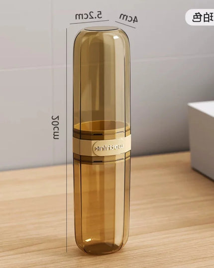 Essential travel must-have: portable toothbrush cup, toothbrush and dental care set, transparent toiletries set storage box