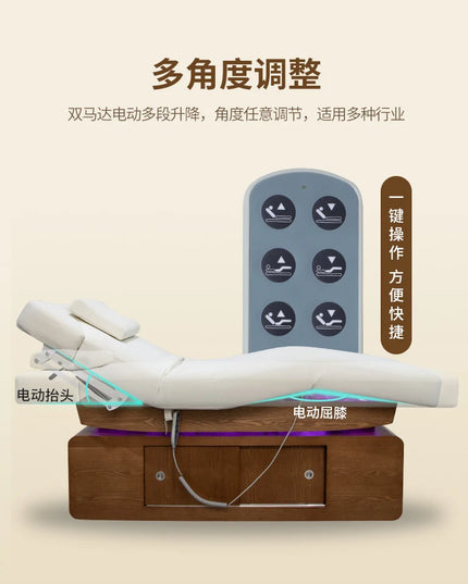 Esthetician Beauty Massage Tables Comfort Tattoo Face Wooden Massage Tables Gua Sha PU Leather Furniture Mát-xa Giường MHAMC