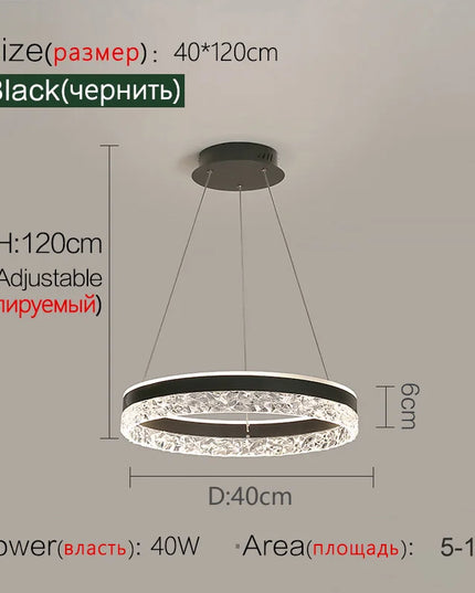 Modern LED Chandelier For Living Room Dining Room Bedroom Study Ring Ceiling Pendant Lamp Lustre Room Decorative Lighting Lamp