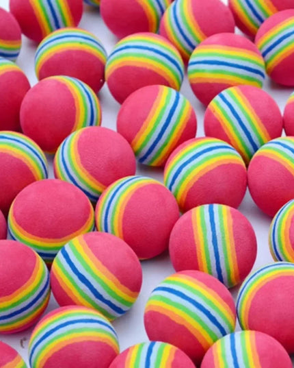 10PCS Foam Golf Balls Indoor Swing Training Practice Balls Rainbow Sponge Balls Golf Beginners Flexible Training Aid Accessories