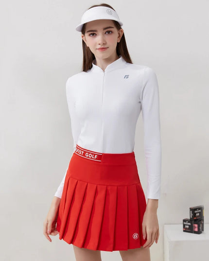 Golfist Golf Women Clothing Autumn Spring Long Sleeve T-shirt Stand Collar Golf Apparel Tennis Athletic Top
