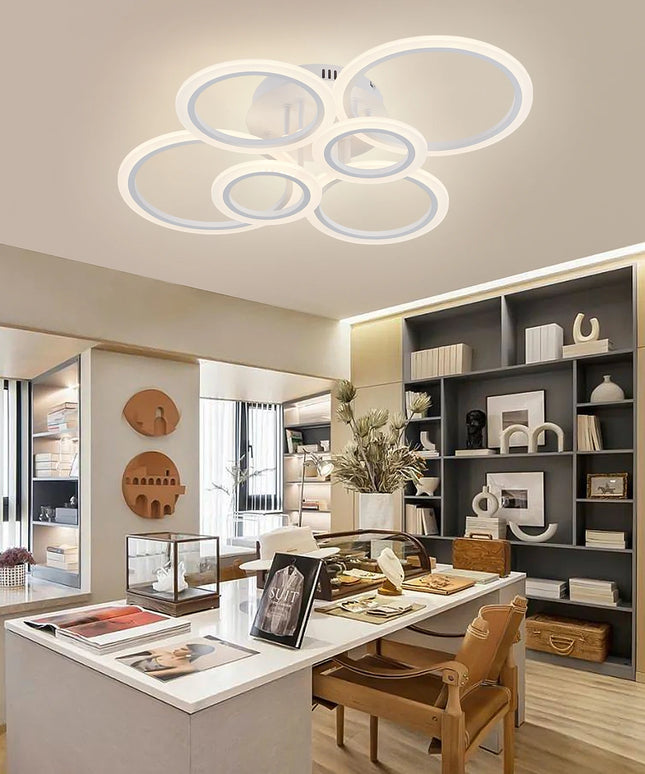 Modern LED Chandelier Home Lighting Ring Ceiling Mount Chandelier Living Room Bedroom Lighting lustre Ceiling pendant lamp