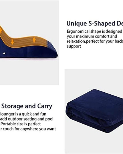 Portable S-shaped Love Position Labor-saving Sitting Inflatable Sofa Bed Yoga Chaise Lounge For Garden Bedroom Folding Furniture