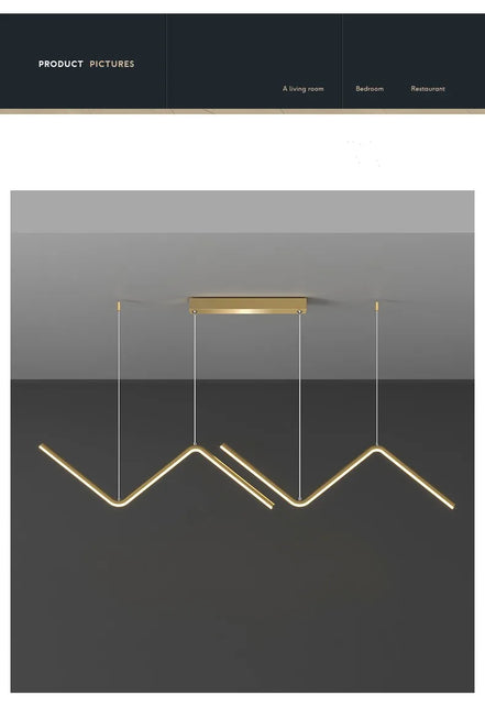Modern LED irregular long chandelier adjustable chandelier dining room bedroom kitchen home decoration lighting