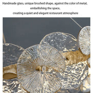 Modern LED Chandelier Lamp For Living Room Bedroom Dining Kitchen Ceiling Lights Ring Glass Flower Design Suspension Light