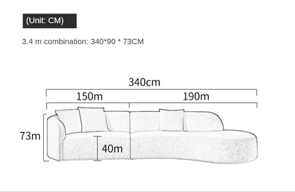 curved sofa modern minimalist living room large apartment concubine light luxuryinsWind shaped corner fabric sofa