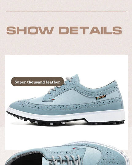 Golf Sports Shoes Men Waterproof high-Quality Leather Golf Competition Sports Shoes Formal Shoes Golf Course Men Training Shoes