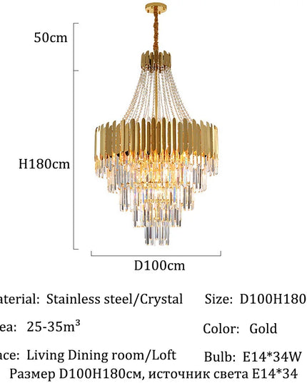 Modern Chandeliers for Living Room Chandelier Luxury Crystal Chandelier Ceiling Lights Lustre Salon Loft Pendant Lighting Lamps