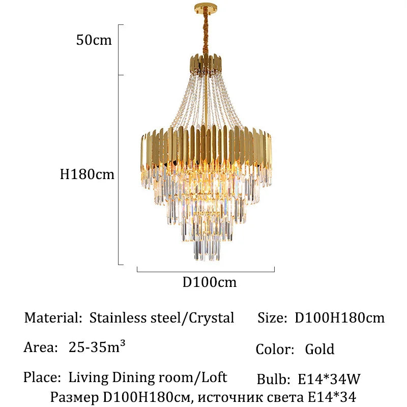 Modern Chandeliers for Living Room Chandelier Luxury Crystal Chandelier Ceiling Lights Lustre Salon Loft Pendant Lighting Lamps