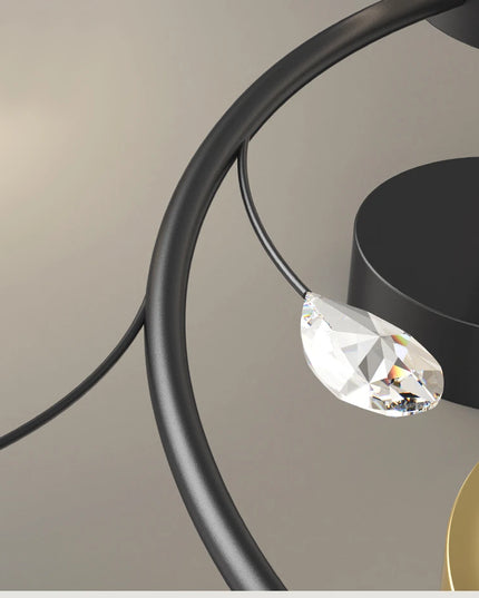 Modern Led Chandelier Gold Aluminum Luxury Pendant Lights For Living Room Bedroom Study Room K9 Crystal Decorative Lamps 90-260V