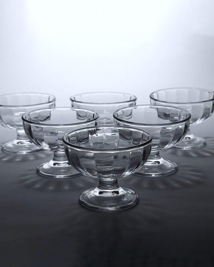 Premium Glass Ice Cream Dessert Bowl 6 Pc Set