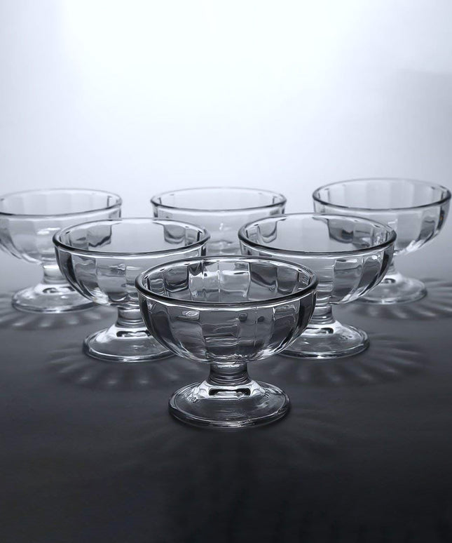 Premium Glass Ice Cream Dessert Bowl 6 Pc Set