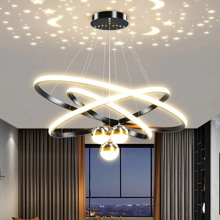 Modern led dining room chandeliers simple ring chandelier living bedroom Lights home indoor lighting decorative Pendant Lamps