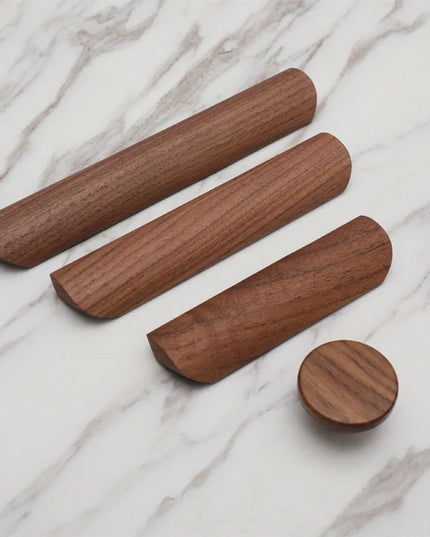 Natural Wood Furniture Handles Kitchen Door Knobs Cabinets Pulls Beech Wooden Handles for Cabinet and Drawers Furniture Hardware