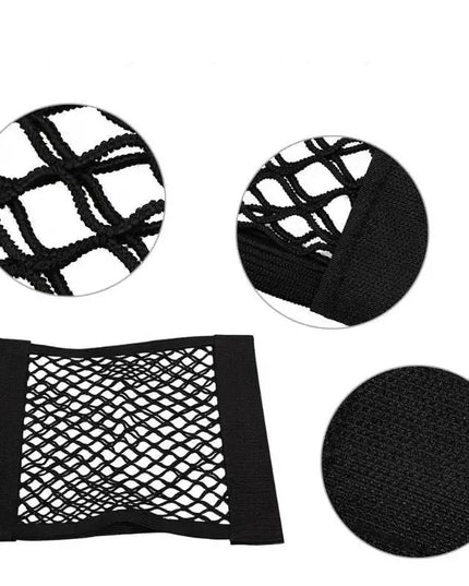 1pc Universal Car Storage Bag Double Mesh Trunk Storage Net Car Built-in Storage Bag with Car Fire Extinguisher Fixed Net
