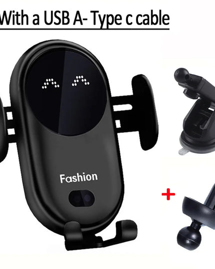 VIKEFON 30W Car Wireless Charger Car Phone Holder for iPhone 12 Pro Max 11 Pro X MAX 8 7 Plus Intelligent Infrared Phone Holder