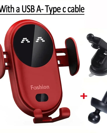 VIKEFON 30W Car Wireless Charger Car Phone Holder for iPhone 12 Pro Max 11 Pro X MAX 8 7 Plus Intelligent Infrared Phone Holder