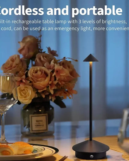 Cordless Table Lamps Rechargeable LED Desk Lamp Outdoor Waterproof Portable Touch Dimmable NightLight for Restaurant DiningHome