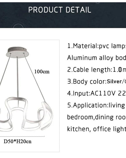 Modern Stylish Lustre LED Chandelier Art Design Pendant Light Living Kitchen Ceiling Lamps Home Room Decoration Lighting Fixture