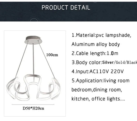 Modern Stylish Lustre LED Chandelier Art Design Pendant Light Living Kitchen Ceiling Lamps Home Room Decoration Lighting Fixture
