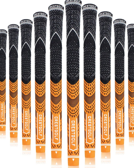 Crestgolf 10pcs / Pack Rubber Golf Club Grips Midsize Grips Iron Club 60R Carbon Yarn Anti-skid Golf Wood Grips