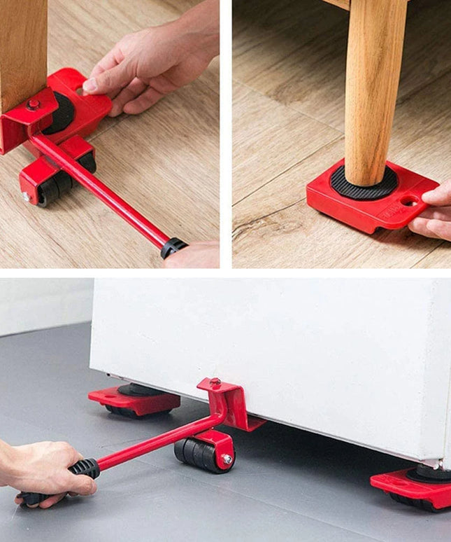 Professional Furniture Mover Tool Set Heavy Stuffs Transport Lifter Wheeled Mover Roller with Wheel Bar Moving Hand Device