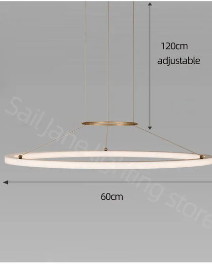 Modern Round Restaurant Chandelier Lighting LED Used For Kitchen Living Room Decoration Hanging Ring Dining Room Table Lamps