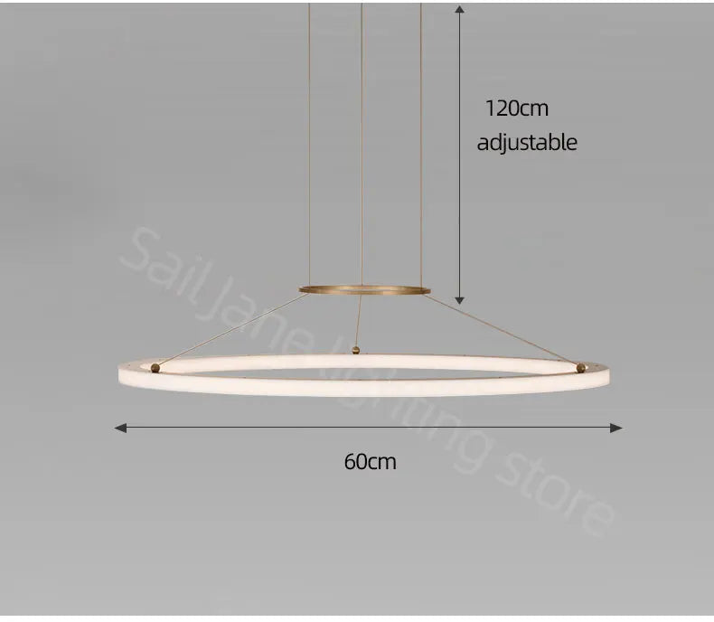 Modern Round Restaurant Chandelier Lighting LED Used For Kitchen Living Room Decoration Hanging Ring Dining Room Table Lamps