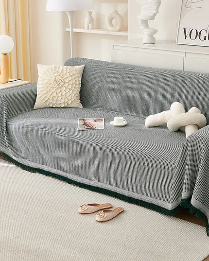 Sofa Towel  with Full Coverage Ins Cream Wind Cotton Yarn Camping Blanket Sofa Cushion Cover All  Season Universal All Inclusive