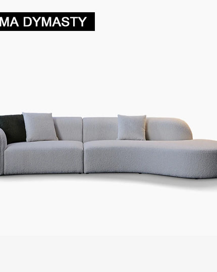 curved sofa modern minimalist living room large apartment concubine light luxuryinsWind shaped corner fabric sofa