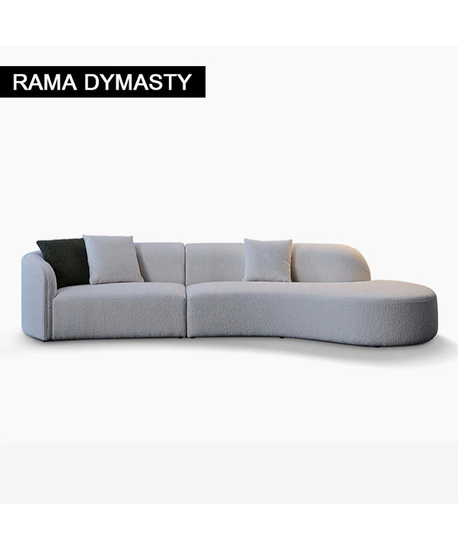 curved sofa modern minimalist living room large apartment concubine light luxuryinsWind shaped corner fabric sofa