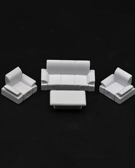 2 Sets 1:50 1:75 DIY Architecture Building Indoor Furniture Model Diorama ABS Plastic Sofa Set House Decoration for Layout