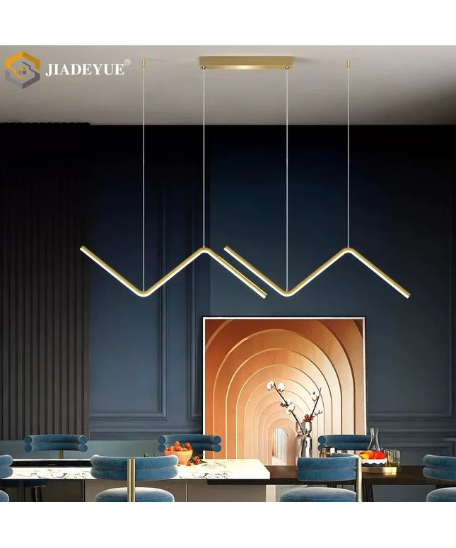 Modern LED irregular long chandelier adjustable chandelier dining room bedroom kitchen home decoration lighting