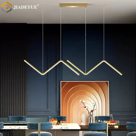 Modern LED irregular long chandelier adjustable chandelier dining room bedroom kitchen home decoration lighting